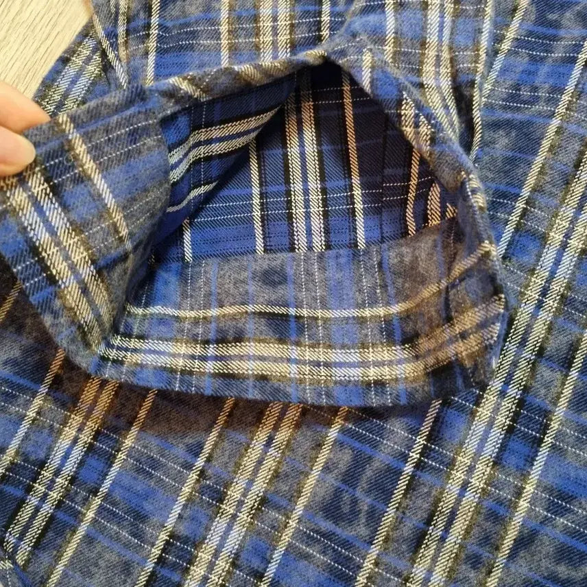 [BUNJANG] MJD Dirty Flannel Check Shirt Blue [L] / MJD 더티 플란넬 체크 셔츠 블루 [L]
