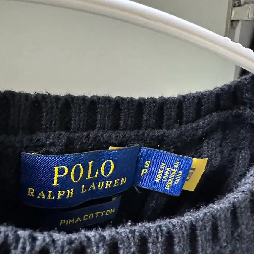 [BUNJANG] Polo Ralph Lauren Cable Knit Short Sleeve Black Sweater / 폴로 랄프로렌 케이블 반팔 니트 블랙