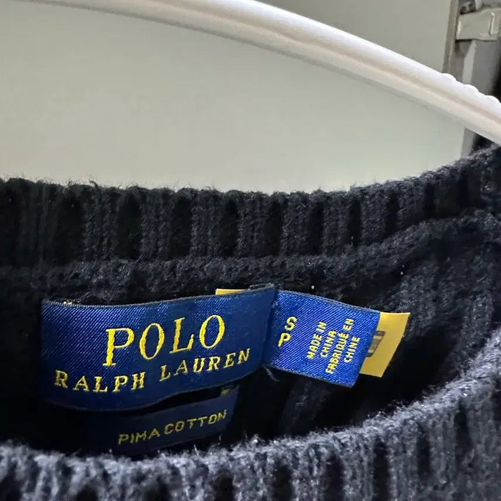 [BUNJANG] Polo Ralph Lauren Cable Knit Short Sleeve Black Sweater / 폴로 랄프로렌 케이블 반팔 니트 블랙