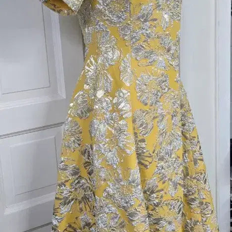 [BUNJANG] JE-IN Jacquard Dress Yellow Silver / JE-IN 제인 쟈카드 드레스