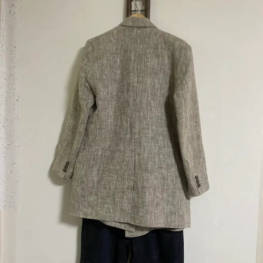 [BUNJANG] Linen Blend Open Jacket - Size 66 / 린넨 느낌의 오픈 자켓 66