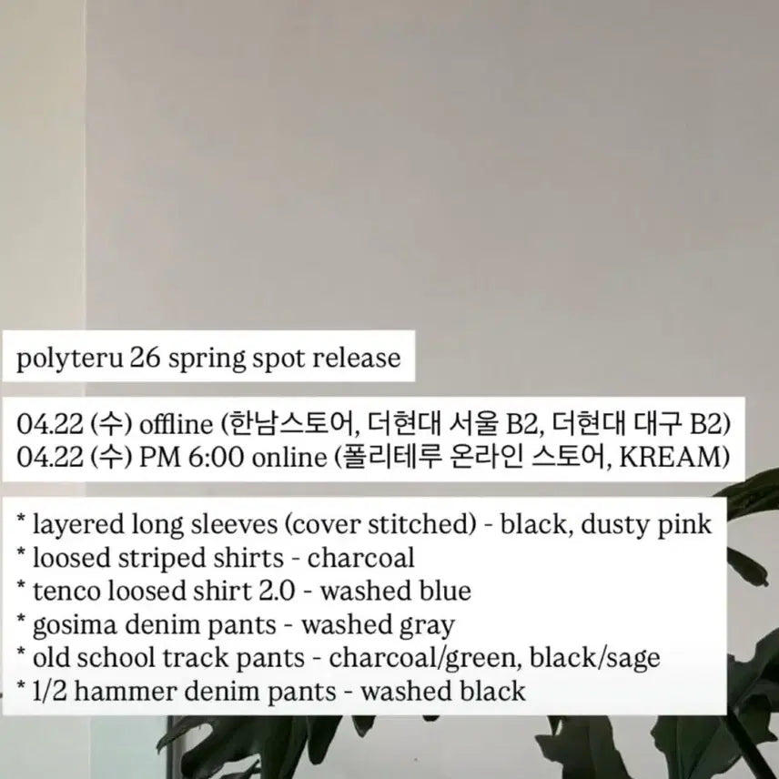 [SOLD OUT] 폴리테루 4.22 정가대리