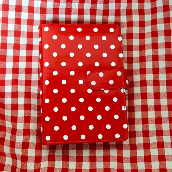 [BUNJANG] Dot Pattern A6 6-Ring Binder Diary - Red / 고전st 땡땡이 A6 6공 다이어리_레드