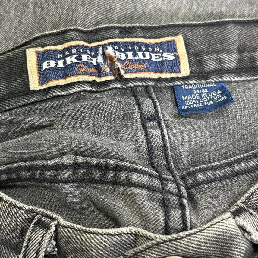 [BUNJANG] 90s Harley-Davidson Biker Black Denim Jeans USA Made Size 29 / 90s USA 할리데이비슨 바이커 흑청 데님