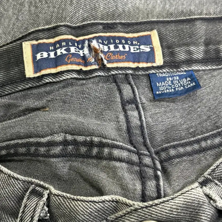 [BUNJANG] 90s Harley-Davidson Biker Black Denim Jeans USA Made Size 29 / 90s USA 할리데이비슨 바이커 흑청 데님