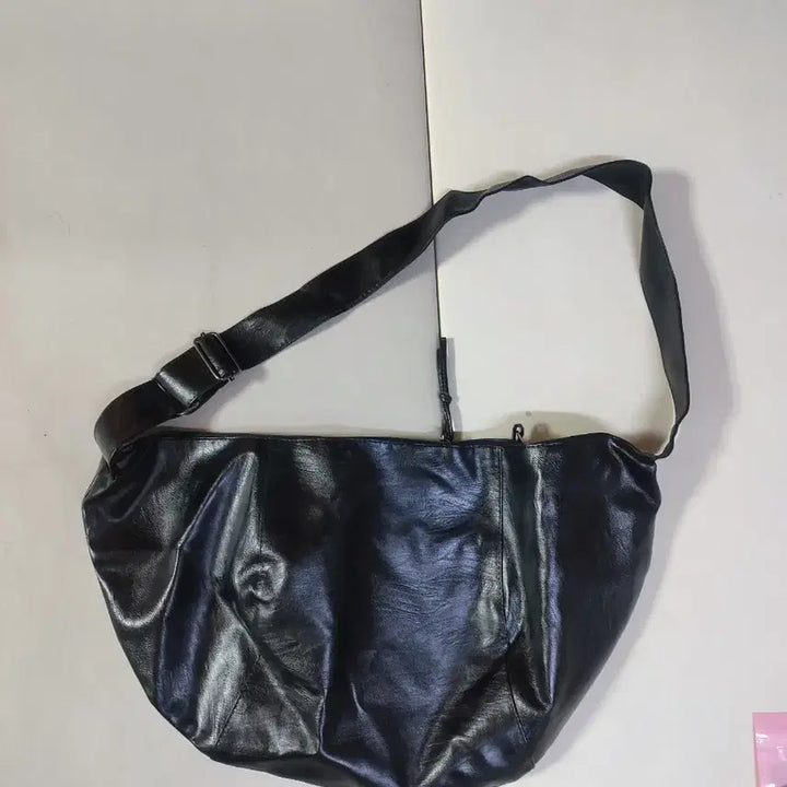 [BUNJANG] Black Leather Big Hobo Bag / 가격내림)가죽 블랙 빅호보백 새제품
