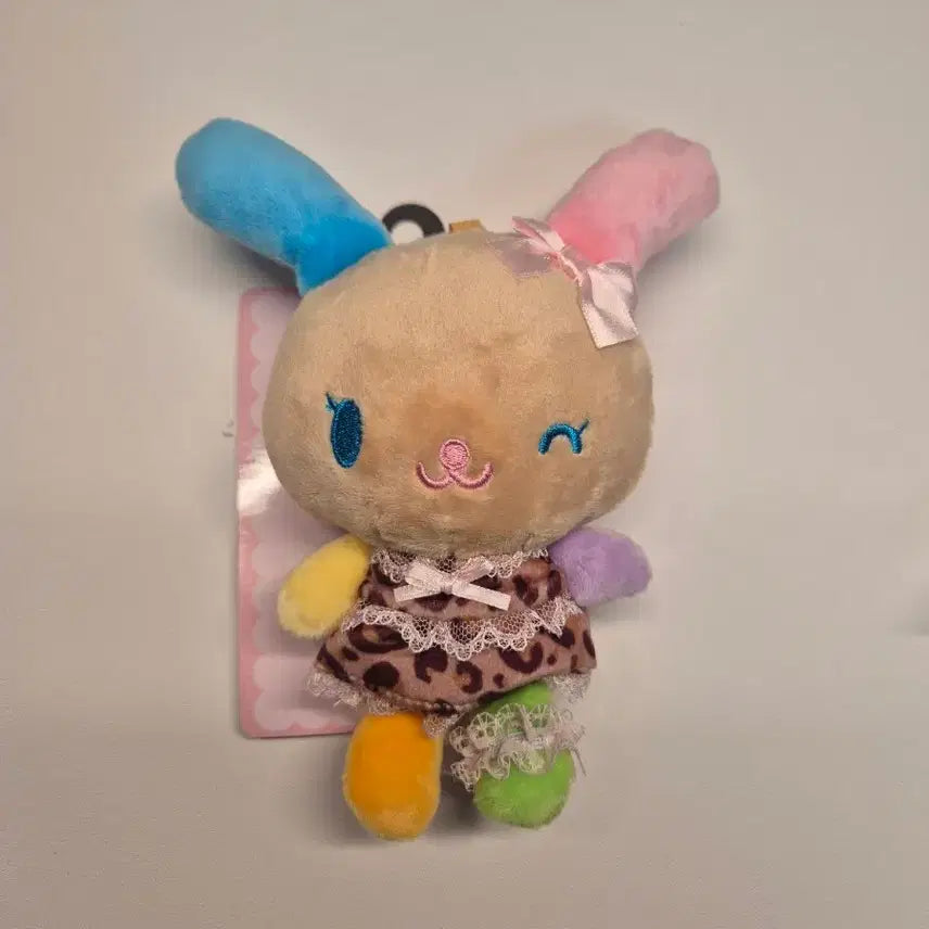 [SOLD OUT] 산리오 아베일 태닝 갸루 우사하나 마스코트 키링 호피 원피스