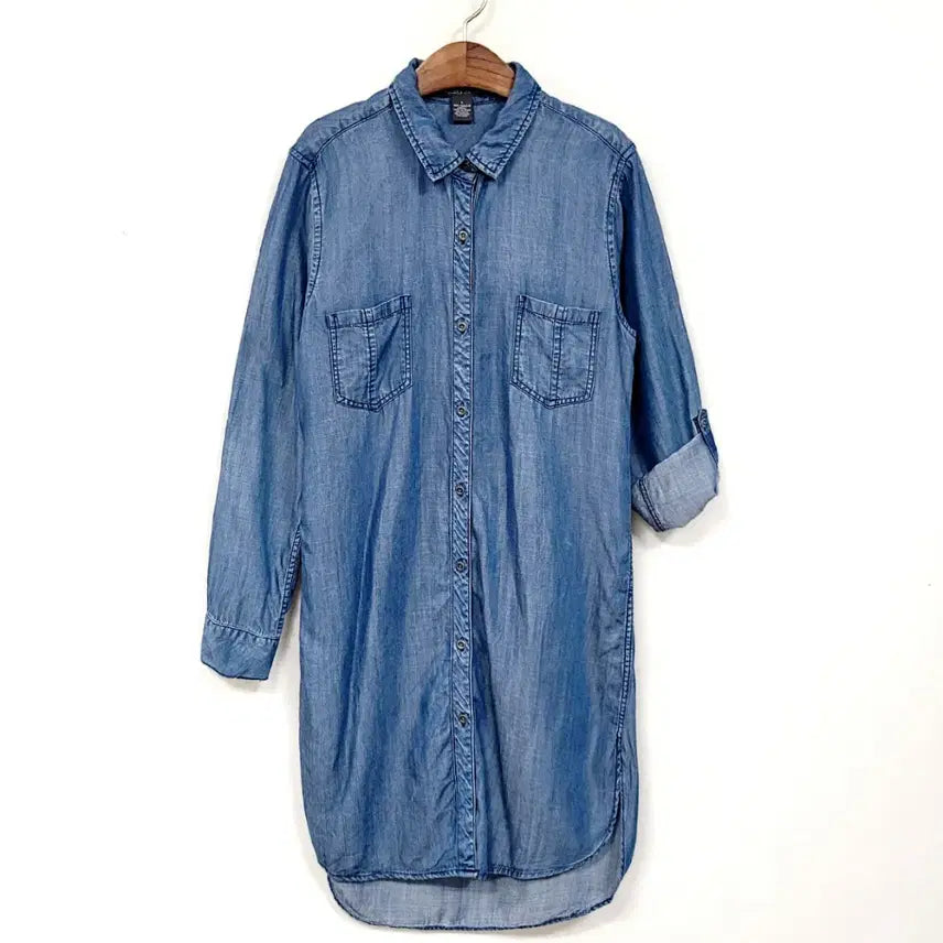 [BUNJANG] CHELSEA&amp;THEODORE Denim Shirt Dress Y954 / CHELSEA&amp;THEODORE 첼시앤테오도르 데님 셔츠 원피스 Y954