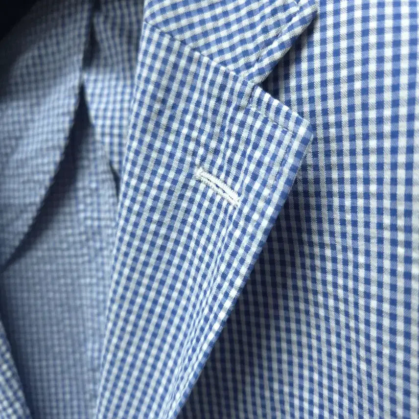 [BUNJANG] Polo Ralph Lauren Made in Italy Checked Seersucker Blazer / 폴로 랄프로렌 메이드인 이태리 체크 시어서커 자켓 (95)