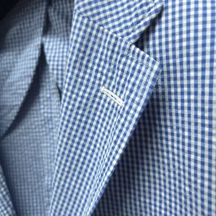 [BUNJANG] Polo Ralph Lauren Made in Italy Checked Seersucker Blazer / 폴로 랄프로렌 메이드인 이태리 체크 시어서커 자켓 (95)