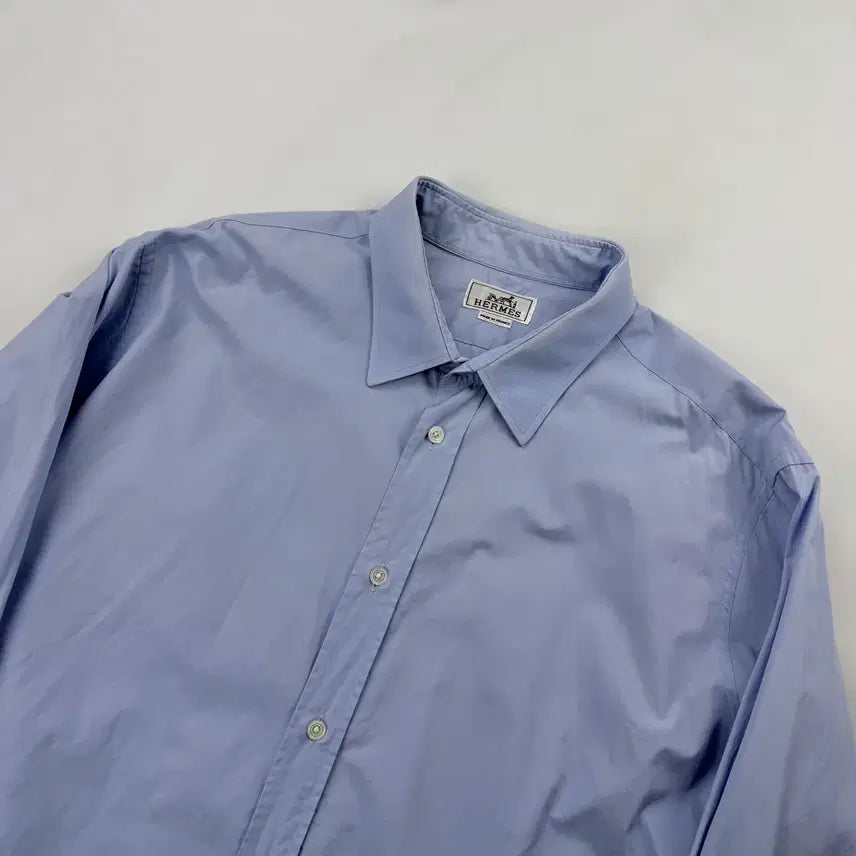 [BUNJANG] Hermes Blue Shirt / 에르메스 블루 은장 셔츠