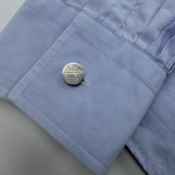 [BUNJANG] Hermes Blue Shirt / 에르메스 블루 은장 셔츠