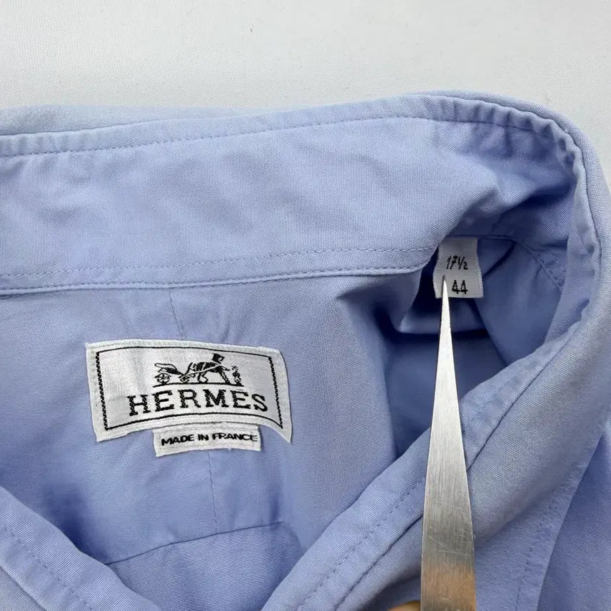 [BUNJANG] Hermes Blue Shirt / 에르메스 블루 은장 셔츠
