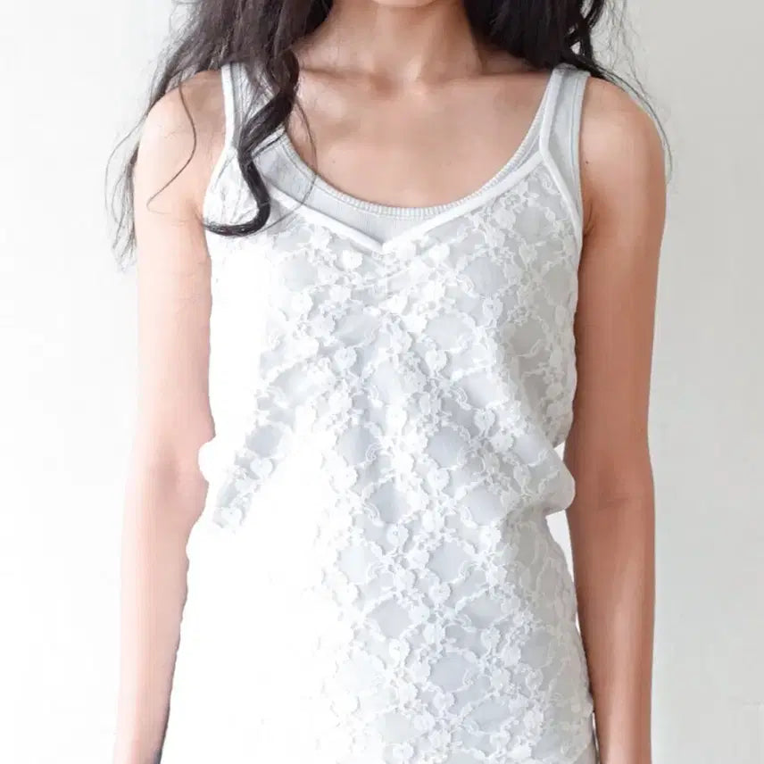[SOLD OUT] fe.3 샵페어리 레이스 슬리브리스 아이보리