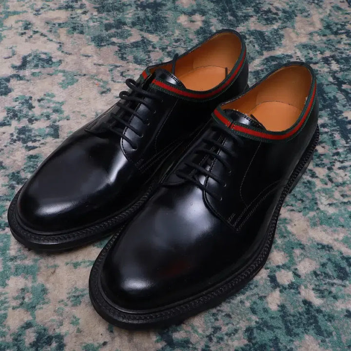 [BUNJANG] Gucci Web Detail Classic Derby Shoes / Gucci 구찌 웹 디테일 클래식 더비 구두 블랙 260정품