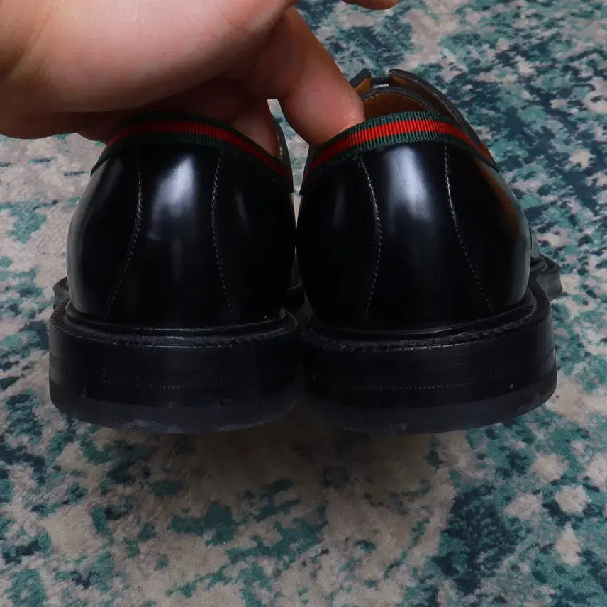 [BUNJANG] Gucci Web Detail Classic Derby Shoes / Gucci 구찌 웹 디테일 클래식 더비 구두 블랙 260정품