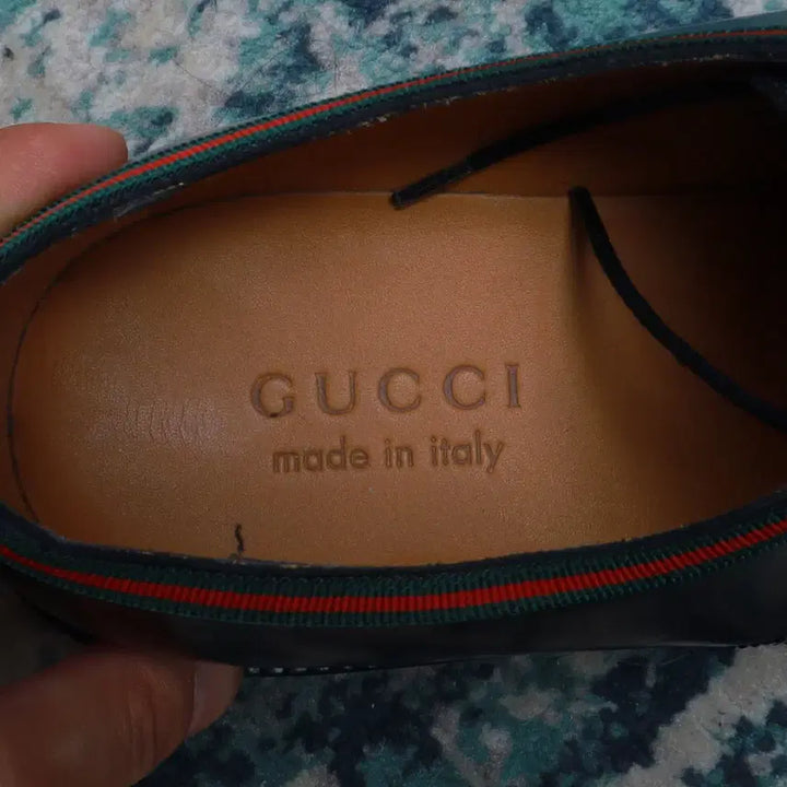 [BUNJANG] Gucci Web Detail Classic Derby Shoes / Gucci 구찌 웹 디테일 클래식 더비 구두 블랙 260정품