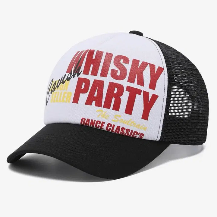 [BUNJANG] Kabisi WHISKY PARTY 5-PANEL CAP BLACK / 카비시 매쉬캡 WHISKY PARTY 5-PANEL CAP BLACK(C
