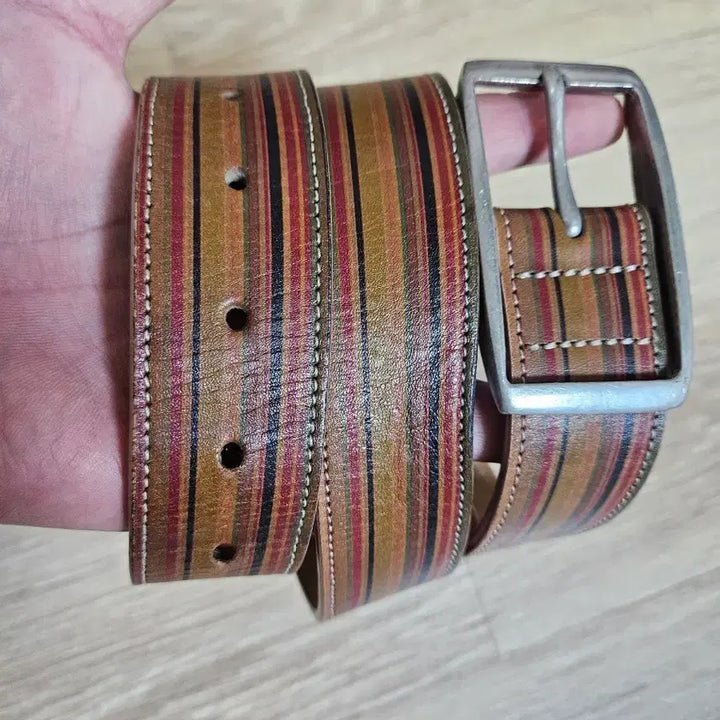 [BUNJANG] Paul Smith Stripe Leather Belt / Paul Smith 스트라이프