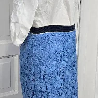 [BUNJANG] Sandro Paris Floral Lace Midi Skirt / 산드로 레이스 스커트