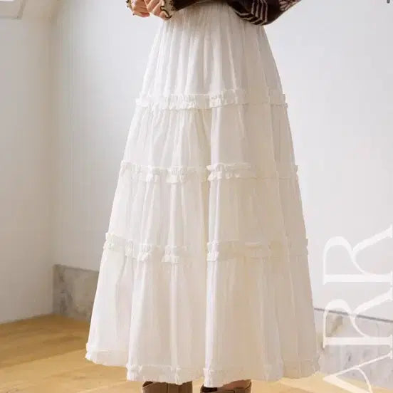 [BUNJANG] Juar Frill Kang-Kang Banding Skirt / 쥬아르 프릴 캉캉 밴딩 스커트(새상품)