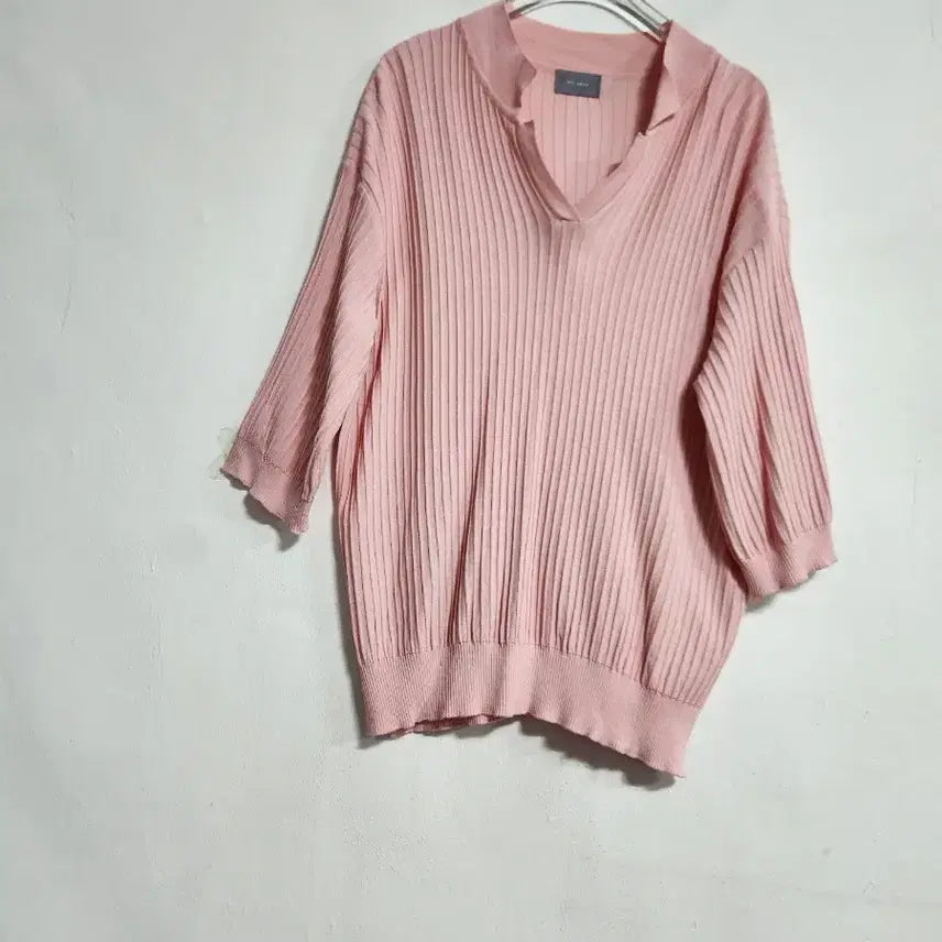 [BUNJANG] Je-pyeong Baimin Ribbed Knit T-Shirt (Size 66-77) / 제평 바이민 골지니트 티셔츠 66반~77반 썸머