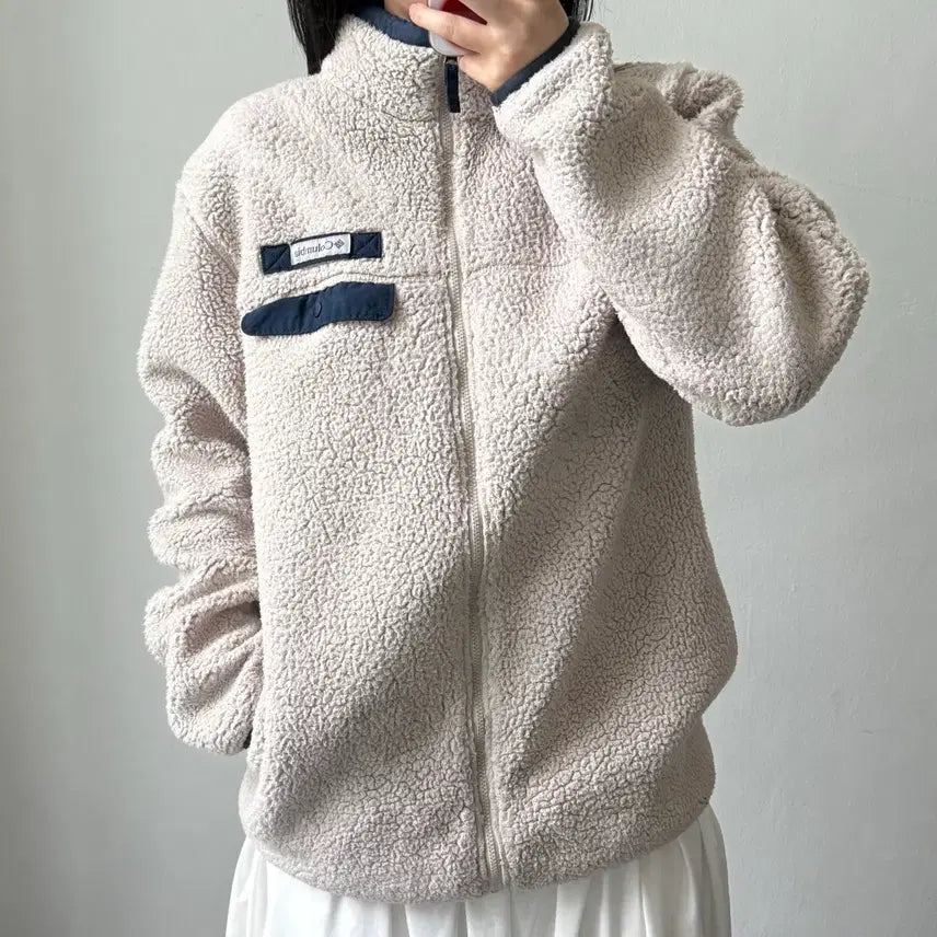[BUNJANG] Columbia Beige Fleece Jacket XL / [XL] 컬럼비아 베이지 플리스
