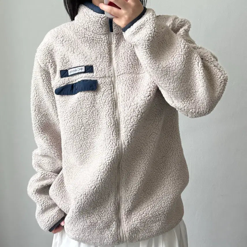 [BUNJANG] Columbia Beige Fleece Jacket XL / [XL] 컬럼비아 베이지 플리스