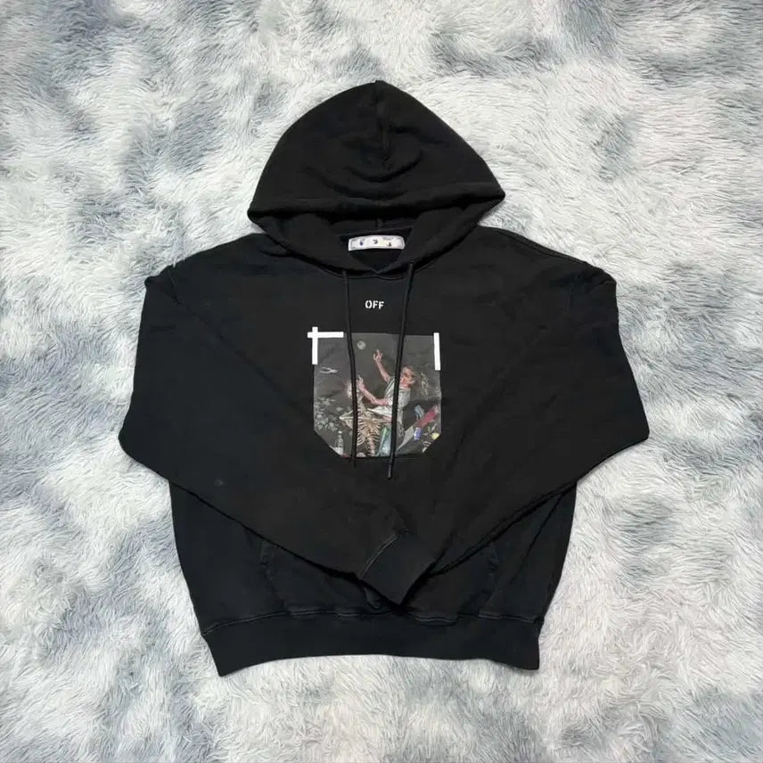 [BUNJANG] Off-White Printing Hoodie Black M / [M size]오프화이트 후드티 블랙