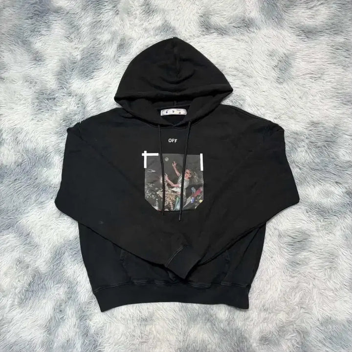 [BUNJANG] Off-White Printing Hoodie Black M / [M size]오프화이트 후드티 블랙