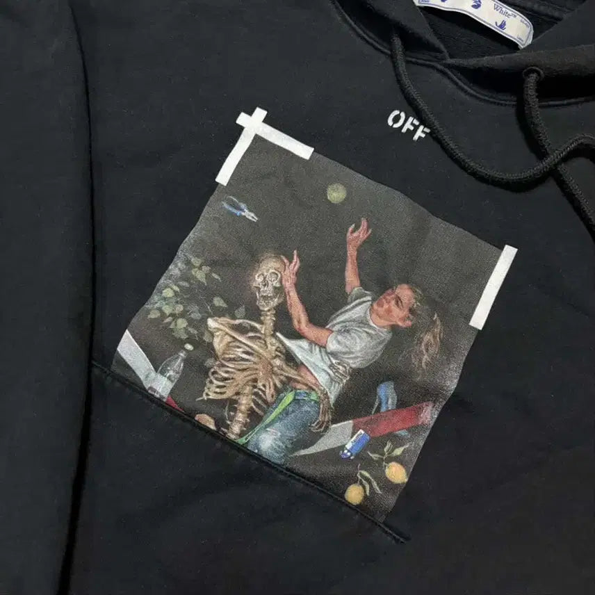 [BUNJANG] Off-White Printing Hoodie Black M / [M size]오프화이트 후드티 블랙