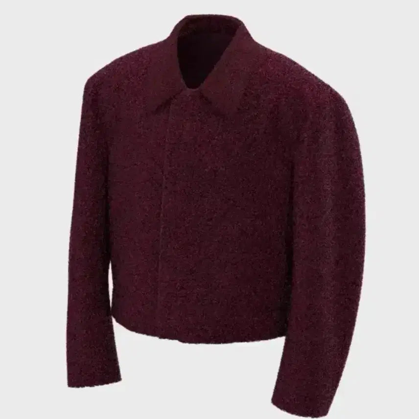 [BUNJANG] Nohnode Wool Crop Jacket Burgundy / [OS]논노드 울 크롭 자켓 버건디