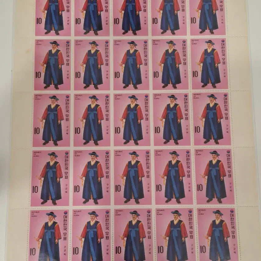 [BUNJANG] 1973 Korean Costume Series Stamp Collection / (2관/A01) 1973년 한국 의상시리즈전지 3집 살짝미흡(K6)저렴