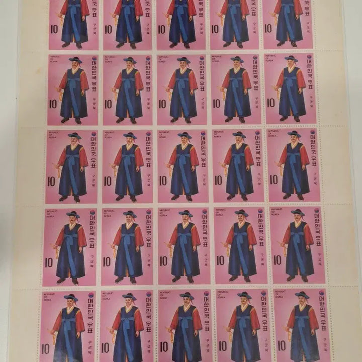 [BUNJANG] 1973 Korean Costume Series Stamp Collection / (2관/A01) 1973년 한국 의상시리즈전지 3집 살짝미흡(K6)저렴