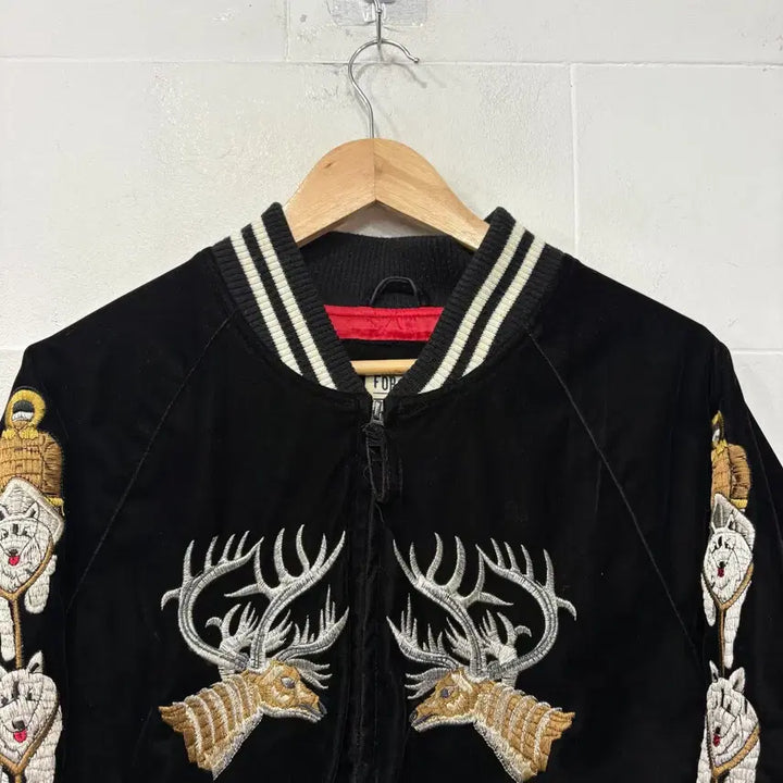 [BUNJANG] Madness Alaska Oriental Wolf &amp; Deer Embroidered Sukajan Jacket / 매드니스 알레스카 오리엔탈 자스 스카잔