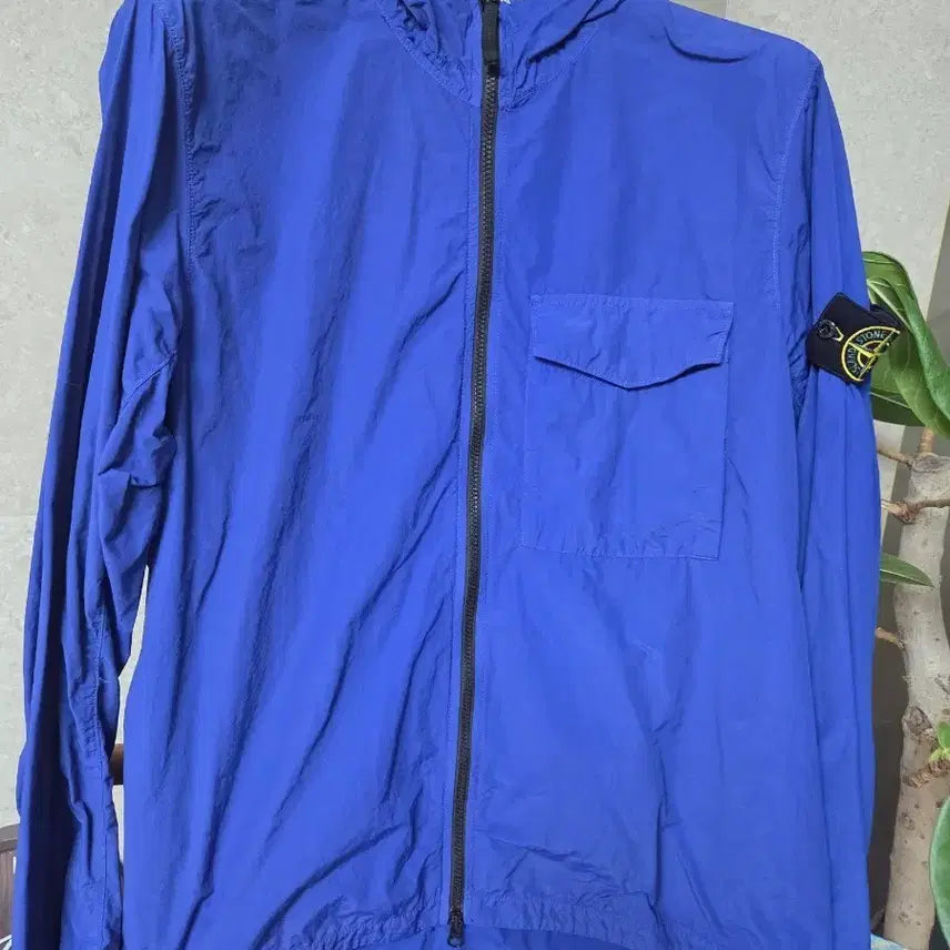[BUNJANG] Stone Island Nylon Metal Watro Hooded Overshirt Windbreaker Blue XL / 스톤아일랜드 블루 후드 바람막이