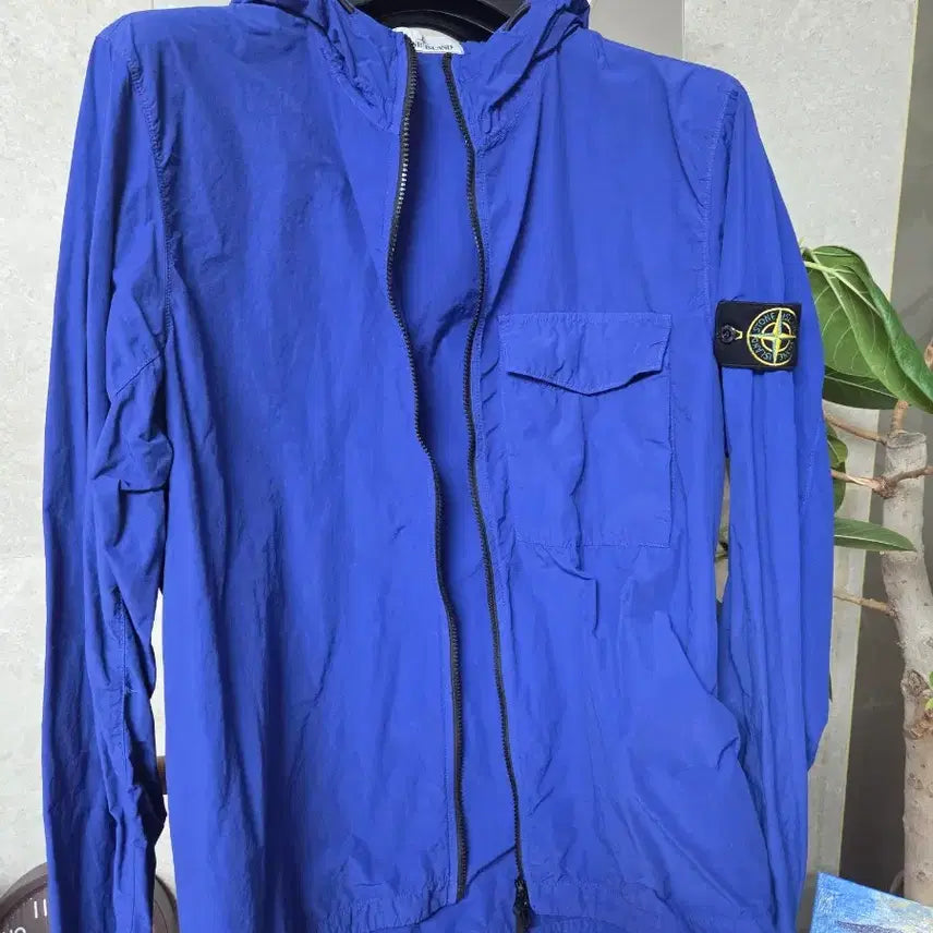 [BUNJANG] Stone Island Nylon Metal Watro Hooded Overshirt Windbreaker Blue XL / 스톤아일랜드 블루 후드 바람막이