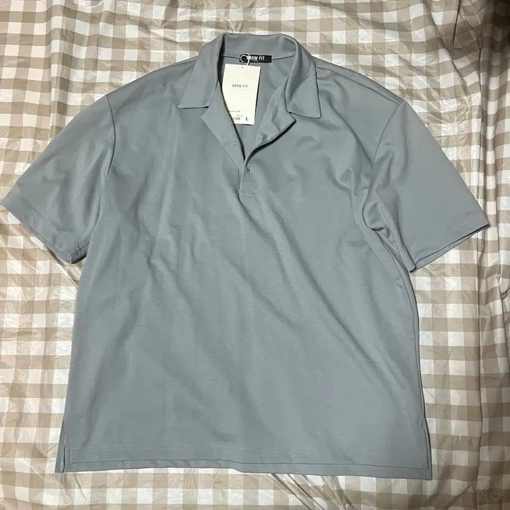 [BUNJANG] Drawfit Open Collar Short Sleeve Shirt Sky L / 드로우핏 오픈카라셔츠 하늘 L 무신사 카라티 반팔티
