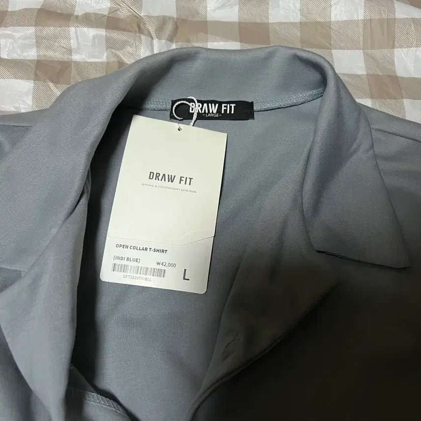 [BUNJANG] Drawfit Open Collar Short Sleeve Shirt Sky L / 드로우핏 오픈카라셔츠 하늘 L 무신사 카라티 반팔티
