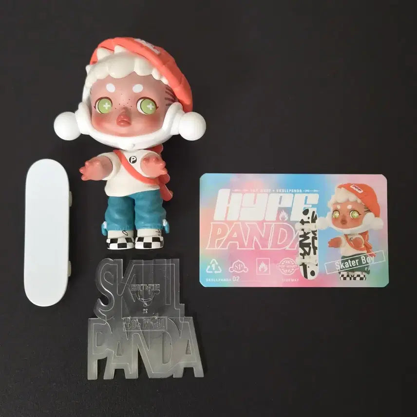 [BUNJANG] Pop Mart Skullpanda Hype Panda Series Skater Boy Figure / [팝마트] 8.6cm 스컬판다 피규어 2탄 하이프 판다 스케이터 보이