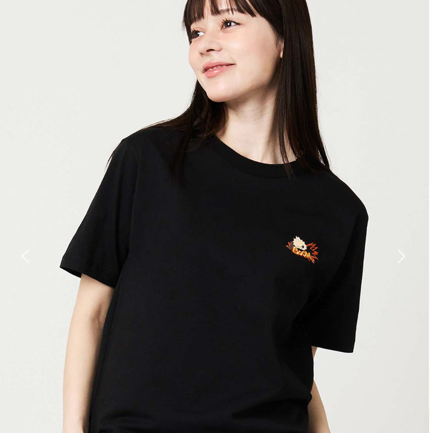 [BUNJANG] My Hero Academia Mini Embroidered T-shirt Black / 나의 히어로 아카데미아 미니 자수 티셔츠 블랙 미개봉