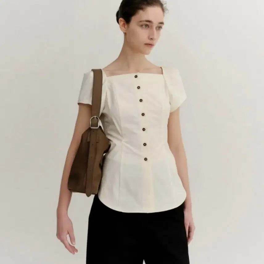 [BUNJANG] Kinder Salmon Button Blouse / 킨더살몬 button blouse