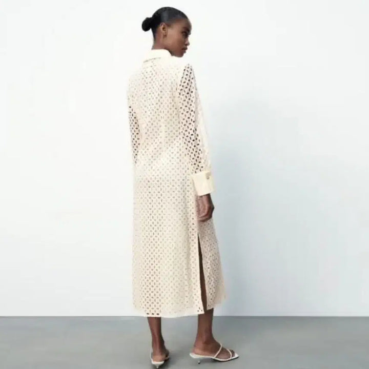 [BUNJANG] ZARA Eyelet Shirt Dress / 자라(ZARA) 아일렛 셔츠원피스 55-66 새상품