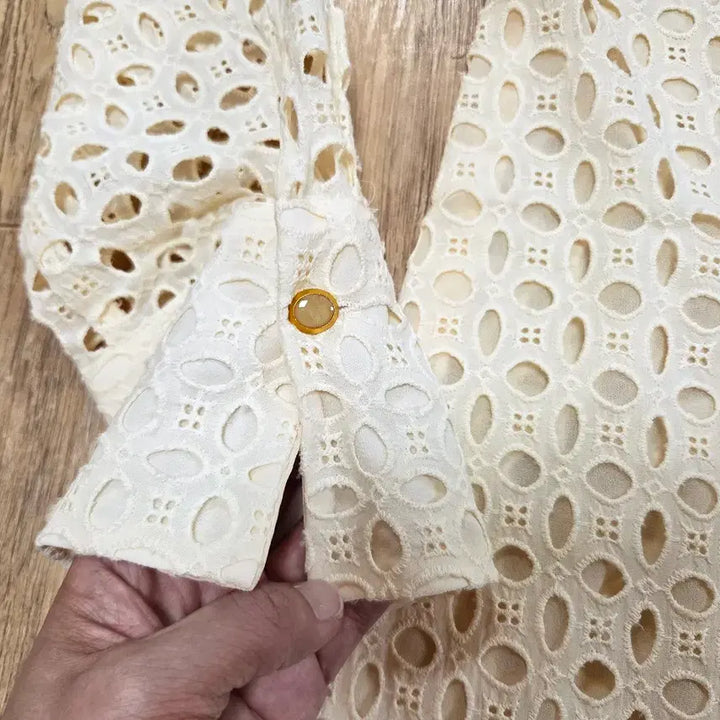 [BUNJANG] ZARA Eyelet Shirt Dress / 자라(ZARA) 아일렛 셔츠원피스 55-66 새상품