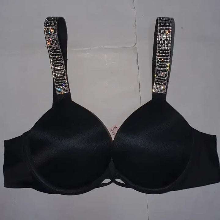 [SOLD OUT] 빅토리아 시크릿 로고 큐빅 밤쉘 샤인스트랩 브라 34A