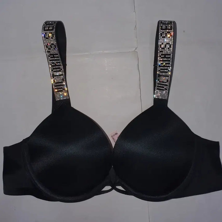 [SOLD OUT] 빅토리아 시크릿 로고 큐빅 밤쉘 샤인스트랩 브라 34A