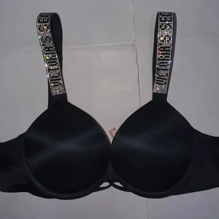 [SOLD OUT] 빅토리아 시크릿 로고 큐빅 밤쉘 샤인스트랩 브라 34A