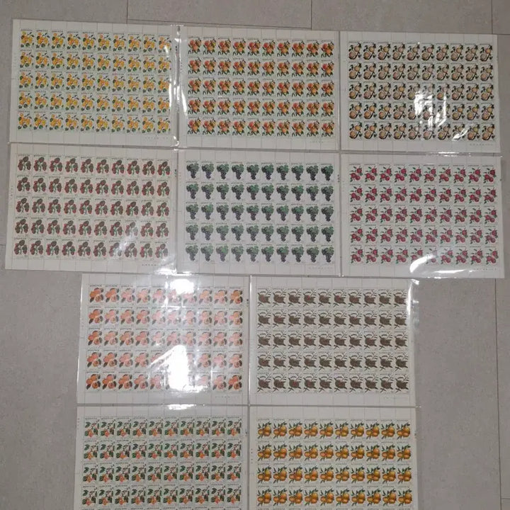[BUNJANG] Korean Fruit Series Stamp Collection (1973-1974) / (2관/A1) 1973년 한국 과실시리즈전지1-10집 할인적용(K9)저렴