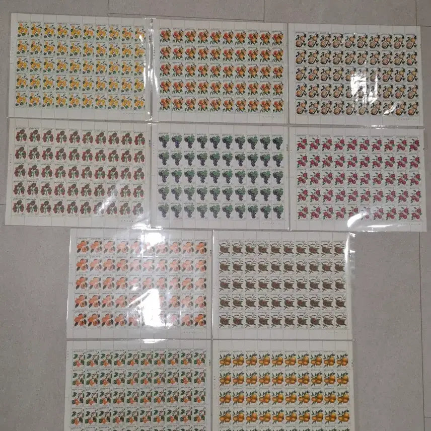 [BUNJANG] Korean Fruit Series Stamp Collection (1973-1974) / (2관/A1) 1973년 한국 과실시리즈전지1-10집 할인적용(K9)저렴