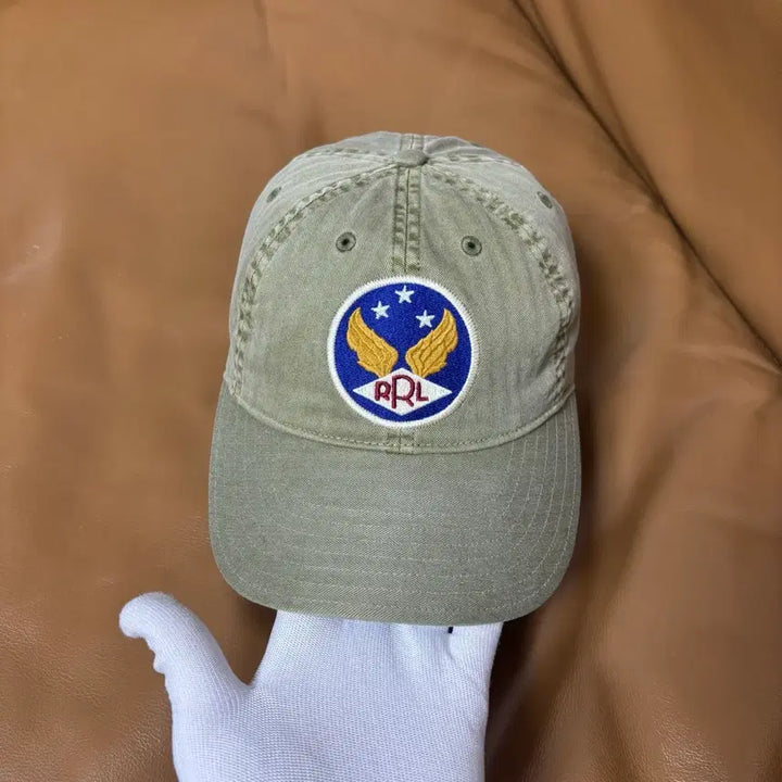 [BUNJANG] RRL Ralph Lauren Wing Logo 6-Panel Washed Cap / RRL 더블알엘 랄프로렌 폴로 윙로고 6패널 볼캡 모자 워시드 카키
